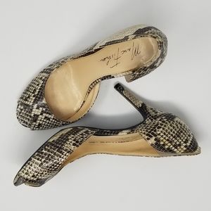 Marc Fisher Peep Toe Snake Print Heels Size